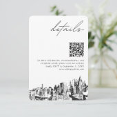 Atlanta bruiloft details QR code klein Informatiekaartje (Staand voorkant)