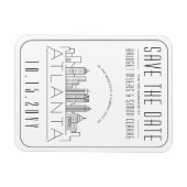 Atlanta, bruiloft | Gestileerde skyline De datum o Magneet (Horizontaal)