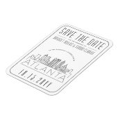 Atlanta, bruiloft | Gestileerde skyline De datum o Magneet (Linkerzijde)