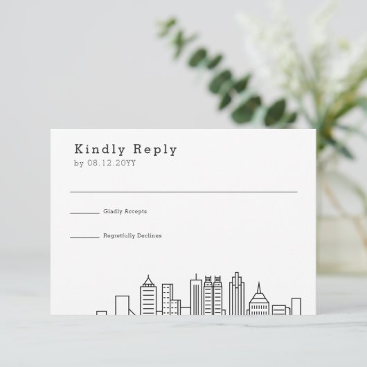 Atlanta bruiloft | Gestileerde Skyline RSVP (Staand voorkant)