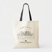 Atlanta bruiloft | Gestileerde skyline Tote Bag (Voorkant)