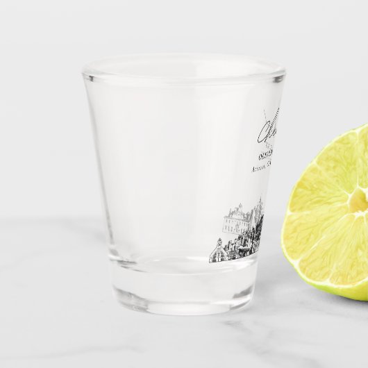 Atlanta bruiloft gunst gepersonaliseerde proost shot glas (Links)