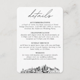 Atlanta bruiloft kleine verticale details informatiekaartje