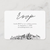 Atlanta Bruiloft Minimalistische Schets RSVP Informatiekaartje (Voorkant)