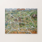 Atlanta Cartoon Map Puzzle Legpuzzel (Horizontaal)
