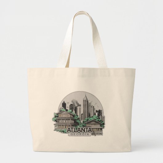 Atlanta City Georgia Verenigde Staten Grote Tote Bag (Voorkant)