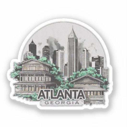 Atlanta City Georgia Verenigde Staten Sticker (Voorkant)