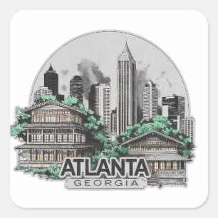 Atlanta City Georgia Verenigde Staten Vierkante Sticker