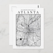 Atlanta City Map + Locatiemarker Briefkaart (Voorkant / Achterkant)