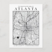 Atlanta City Map + Locatiemarker Briefkaart (Voorkant)