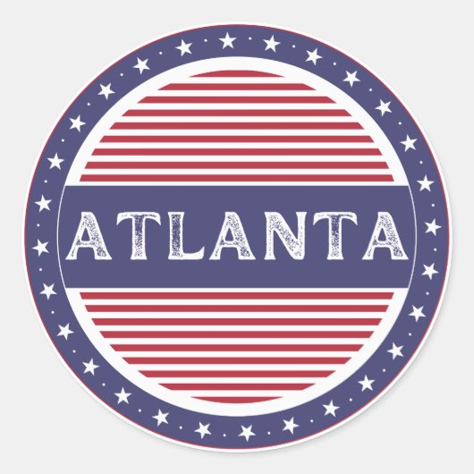 Atlanta City Pride Emblem – American Identity Ronde Sticker (Voorkant)