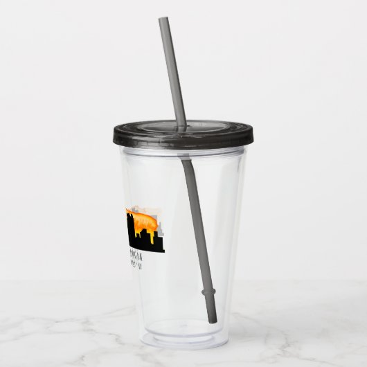 Atlanta City Skyline Map Coordinates Acryl Drinkbeker (Links)