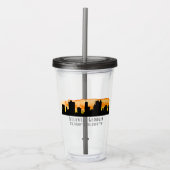 Atlanta City Skyline Map Coordinates Acryl Drinkbeker (Voorkant)
