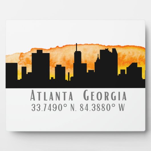 Atlanta City Skyline Map Coordinates Fotoplaat (Voorkant)
