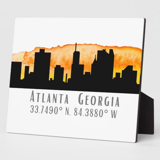 Atlanta City Skyline Map Coordinates Fotoplaat (Zijkant)