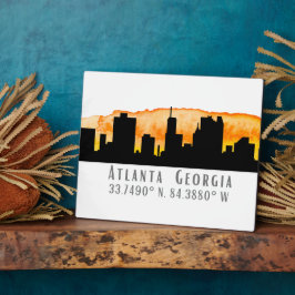 Atlanta City Skyline Map Coordinates Fotoplaat