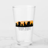 Atlanta City Skyline Map Coordinates Glas (Voorkant)