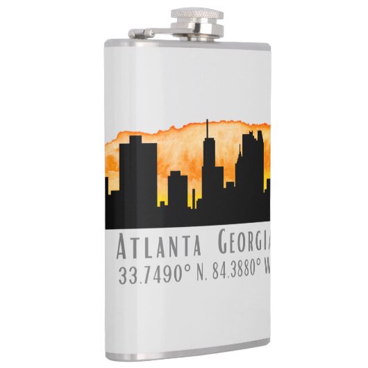 Atlanta City Skyline Map Coordinates Heupfles (Rechts)