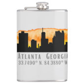 Atlanta City Skyline Map Coordinates Heupfles (Voorkant)