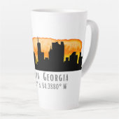 Atlanta City Skyline Map Coordinates Latte Mok (Rechterhoek)