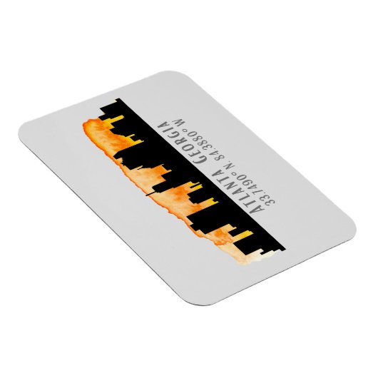 Atlanta City Skyline Map Coordinates Magneet (Rechterzijde)