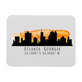 Atlanta City Skyline Map Coordinates Magneet