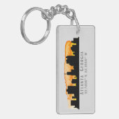 Atlanta City Skyline Map Coordinates Sleutelhanger (Voorkant Links)