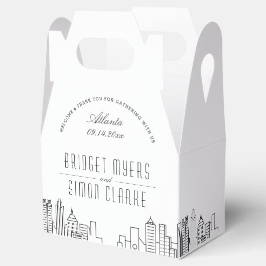 Atlanta | City Skyline Wedding Favor Box Bedankdoosjes (Geopend)