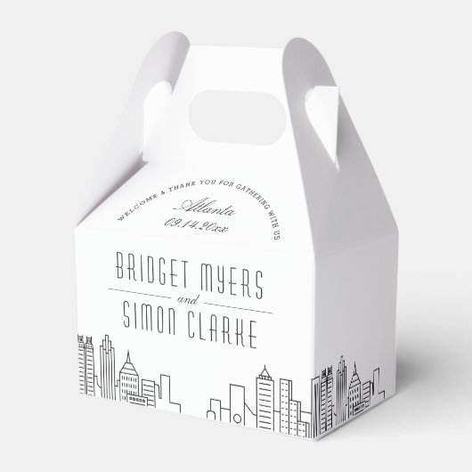 Atlanta | City Skyline Wedding Favor Box Bedankdoosjes (Voorkant Zijde)