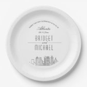 Atlanta Deco Skyline | Huwelijksevenement Papieren Bordje (Voorkant)