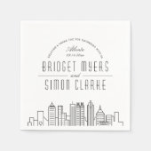 Atlanta Deco Skyline | Weddenschap Napkins Servet (Voorkant)