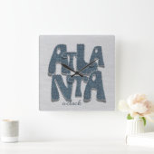 Atlanta Denim Letter Wandklok (Huis)