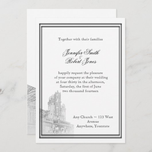 Atlanta Destination Wedding Invitation Kaart (Voorkant / Achterkant)