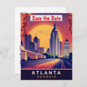 Atlanta downtown, GA, Reisbriefkaart Save The Date (Voorkant / Achterkant)