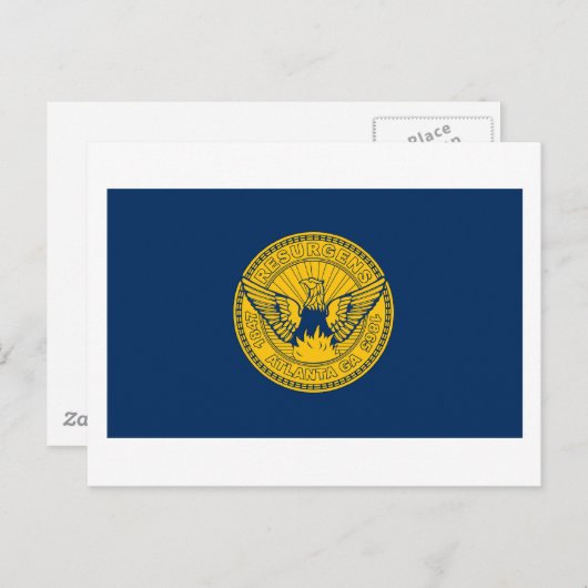 Atlanta Flag Briefkaart (Voorkant / Achterkant)
