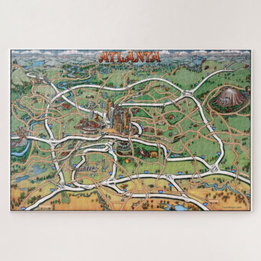 Atlanta Fun Map Legpuzzel (Horizontaal)