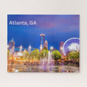 Atlanta, GA City Park Night Uitzicht Legpuzzel (Horizontaal)