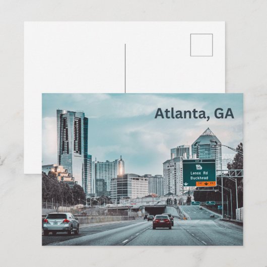 Atlanta, GA Downtown Highway Briefkaart (Voorkant / Achterkant)
