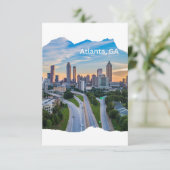 Atlanta, GA Downtown Uitzicht Kaart (Staand voorkant)