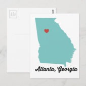 Atlanta, GA - grafisch hart Atlanta Georgia-ontwer Briefkaart (Voorkant / Achterkant)