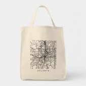 Atlanta GA Minimalist City Street Map Dark Design Tote Bag (Voorkant)