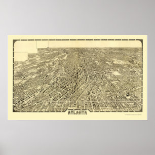 Atlanta, GA Panorama Map - 1919 Poster