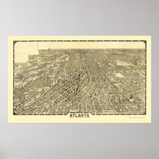 Atlanta, GA Panorama Map - 1919 Poster (Voorkant)