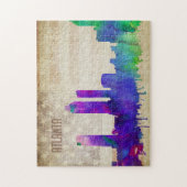 Atlanta, GA | Waterverf City Skyline Legpuzzel (Verticaal)