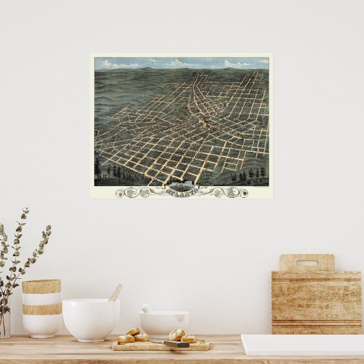 Atlanta, Georgia - 1871 (A. Ruger) BigMapBlog.com Poster (Keuken)