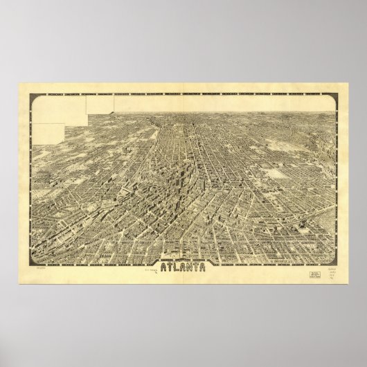 Atlanta Georgia 1919 Panorama Map Poster (Voorkant)