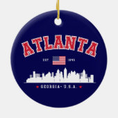 Atlanta Georgia Architectural Skyline Keramisch Ornament (Achterkant)