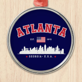 Atlanta Georgia Architectural Skyline Metalen Ornament