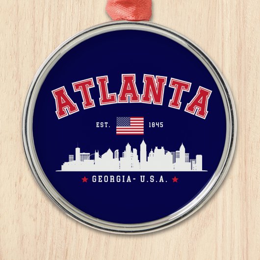 Atlanta Georgia Architectural Skyline Metalen Ornament
