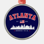 Atlanta Georgia Architectural Skyline Metalen Ornament (Voorkant)